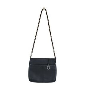 Brighton Pebbled Leather Purse‎ Shoulder Bag Black Crossbody Braided Strap
